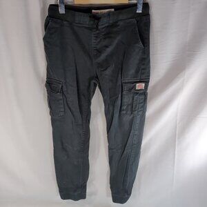 Levi's Cargo Joggers Black Youth Kids XL Extra Large Pants Cuffed Boys Elastic